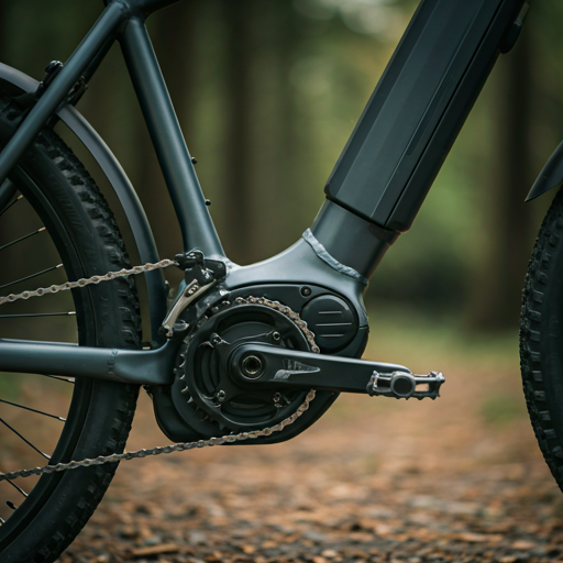 Close up e-bike motor